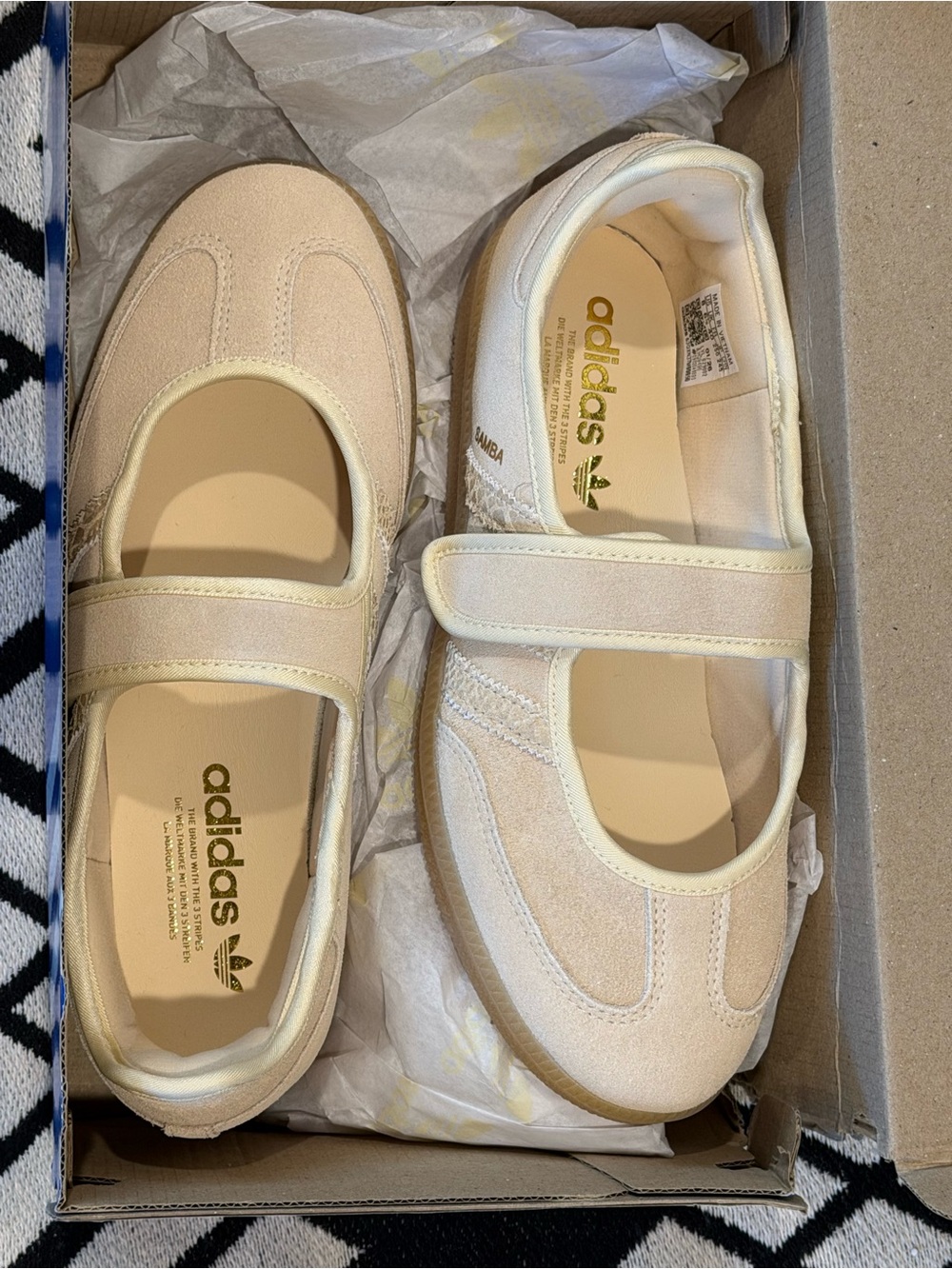 adidas Samba Mary Jane Sneakers in Cream and Beige